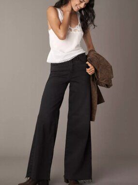 Good American Soft Tech Good Waist Petite Palazzo Jeans